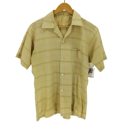 60S コットンポリオープンカラーS/S ボックスチェックシャツ メンズ