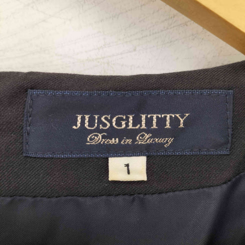 ジャスグリッティー JUSGLITTY 後リボンツイードワンピース レディース JPN:1