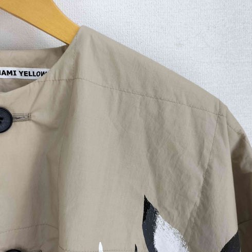 カミシマチナミ KAMISHIMA CHINAMI YELLOW フロントプリント ノーカラー ジャケット レディース JPN:38