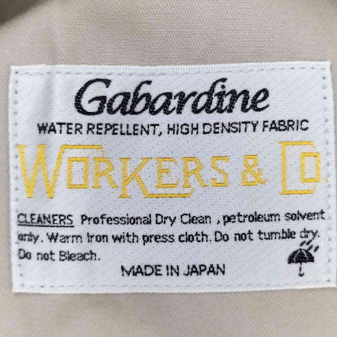 ワーカーズ WORKERS.CO.LTD GABARDINE VENTILE ステンカラーコート メンズ 38