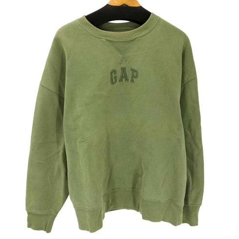 ギャップ Gap オーバーサイズ エンブロイダリー ミニアーチ クルー スウェット 前V Vガゼット メンズ import:L