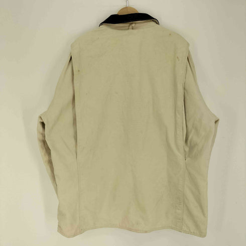 ジェイクルー J.CREW 90S 巨人タグ レザー襟 切替 木目ボタン 4ポケット コットン ダック地 カバーオール メンズ import:XL