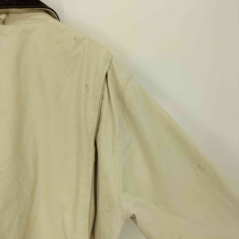 ジェイクルー J.CREW 90S 巨人タグ レザー襟 切替 木目ボタン 4ポケット コットン ダック地 カバーオール メンズ import:XL