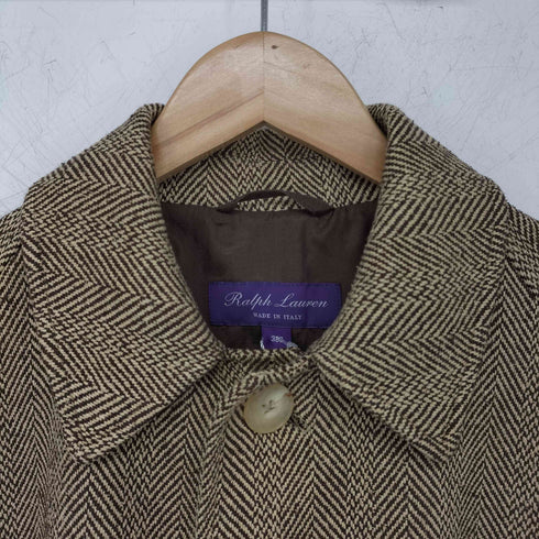 ラルフローレンパープルレーベル RALPH LAUREN PURPLE LABEL イタリア製 総シルク ヘリンボーン バルマカーンコート メンズ 38S