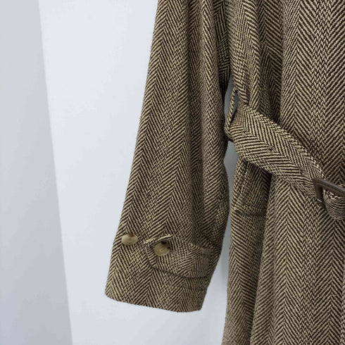 ラルフローレンパープルレーベル RALPH LAUREN PURPLE LABEL イタリア製 総シルク ヘリンボーン バルマカーンコート メンズ 38S