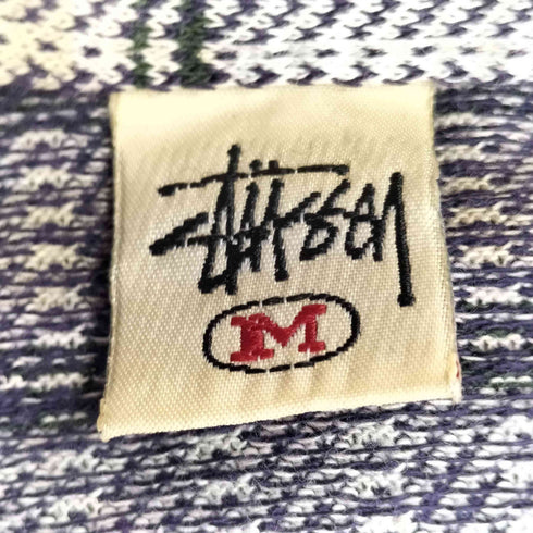 ステューシー Stussy 80-90S old stussy 白タグ USA製 ジャガード Tシャツ メンズ JPN:M