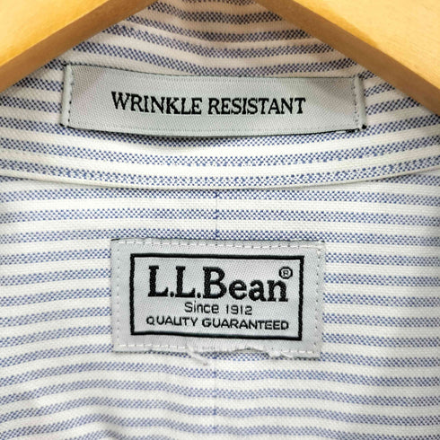 エルエルビーン L.L.Bean WRINKLE RESISTANT 半袖ストライプBDシャツ メンズ