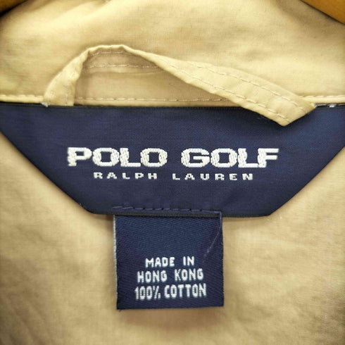 ポロゴルフラルフローレン POLO GOLF RALPH LAUREN 90-00S 三角タグ 香港製 両ポケ サイドアジャスター ダブルジップ コットン シャツ ジャケット スウィングトップ メンズ import:L
