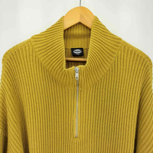 フリークスストア FREAKS STORE ビッグシルエット 畔編み ハーフジップニット メンズ JPN:L