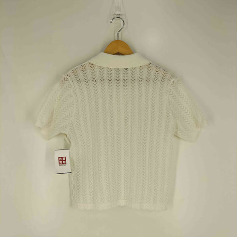 ザラ ZARA 透かし編み 半袖 ニット ポロシャツ レディース import:L