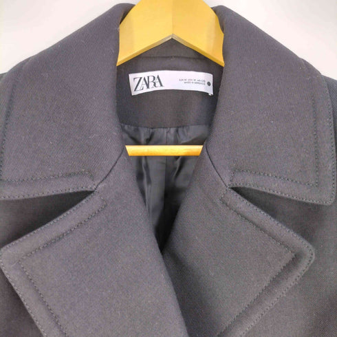 ザラ ZARA ウールブレンド ダブルブレストショートコート レディース import:M