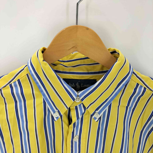 ラルフローレン RALPH LAUREN 90-00s CLASSIC FIT クラシック フィット ポニー刺繍 ストライプ ボタンダウン 長袖 シャツ ビックサイズ メンズ import:L
