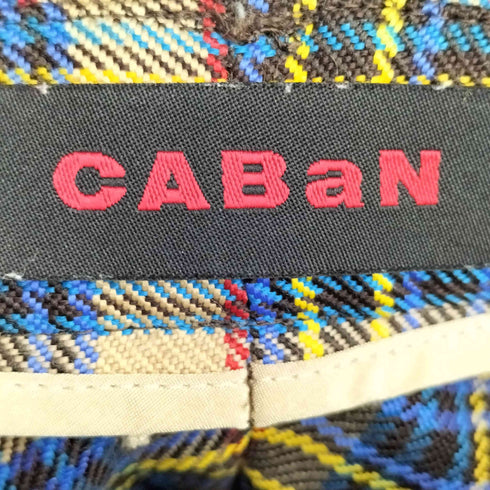 キャバン CABaN ポリエステルウール タータンチェックテーパードパンツ メンズ JPN:M