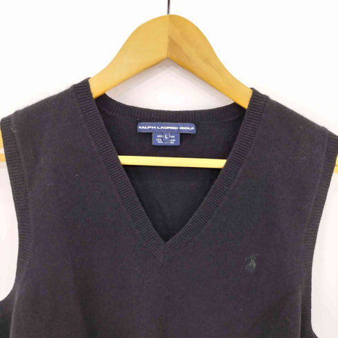 ラルフローレンゴルフ RALPH LAUREN GOLF 90s ポニー刺繍 カシミヤコットン ニットベスト レディース import:L