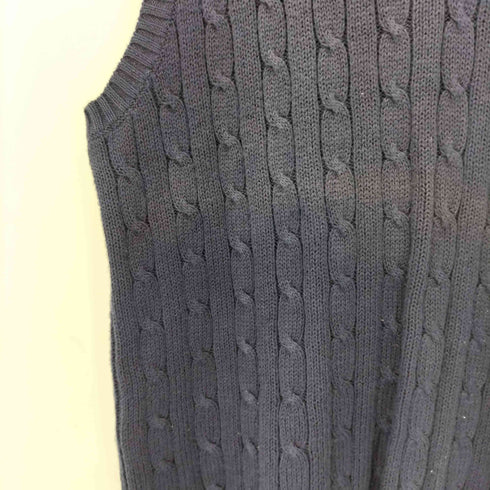 ラルフローレンゴルフ RALPH LAUREN GOLF 90s ポニー刺繍 コットンケーブルニットベスト レディース import:M