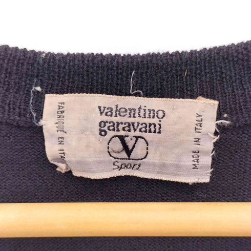 ヴァレンティノガラヴァーニスポーツ VALENTINO GARAVANI SPORT 90s ロゴワッペン Vネック ウールニットベスト メンズ 52
