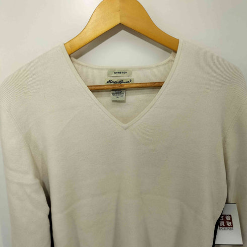 エディーバウアー Eddie Bauer STRETCH ナイロン混 プルオーバー Vネック コットン ニット レディース import:XL