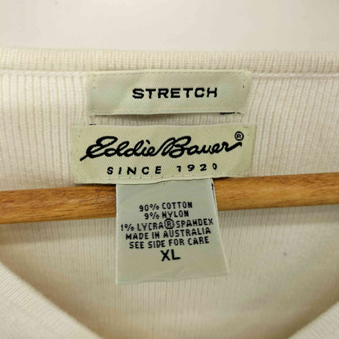 エディーバウアー Eddie Bauer STRETCH ナイロン混 プルオーバー Vネック コットン ニット レディース import:XL