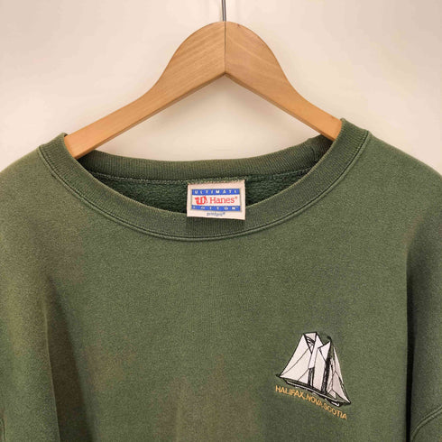 ヘインズ Hanes 90S 刺繍 クルーネックスウェット メンズ