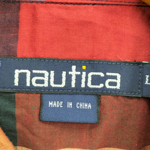 ノーティカ NAUTICA 00S マドラスチェック ロゴ刺繍 B.D S/S コットン シャツ メンズ import:L