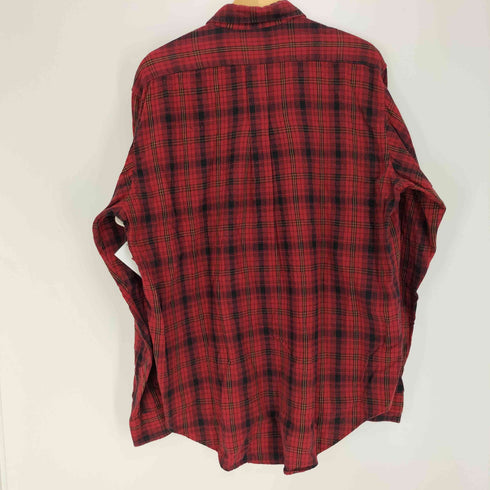 ポロバイラルフローレン Polo by RALPH LAUREN 90S タータンチェック ポニー刺繍 B.D L/S 裾タグ シャツ メンズ import:L