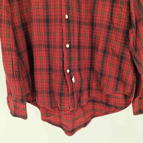 ポロバイラルフローレン Polo by RALPH LAUREN 90S タータンチェック ポニー刺繍 B.D L/S 裾タグ シャツ メンズ import:L