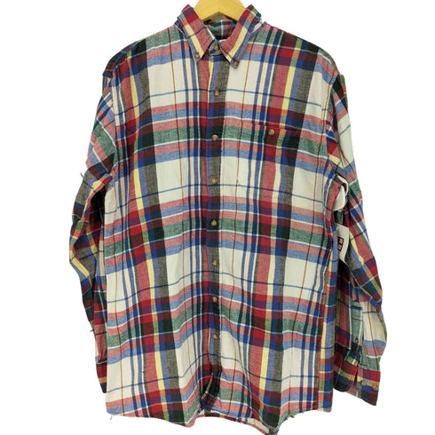 セントジョンズベイ STJOHNS BAY 90S マドラスチェック フラップポケット B.D L/S コットン シャツ メンズ import:L