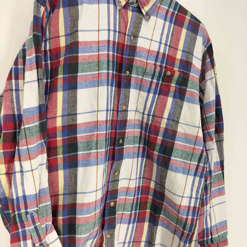 セントジョンズベイ STJOHNS BAY 90S マドラスチェック フラップポケット B.D L/S コットン シャツ メンズ import:L