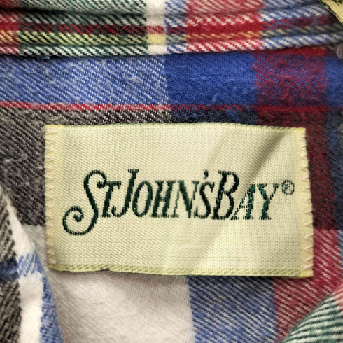 セントジョンズベイ STJOHNS BAY 90S マドラスチェック フラップポケット B.D L/S コットン シャツ メンズ import:L