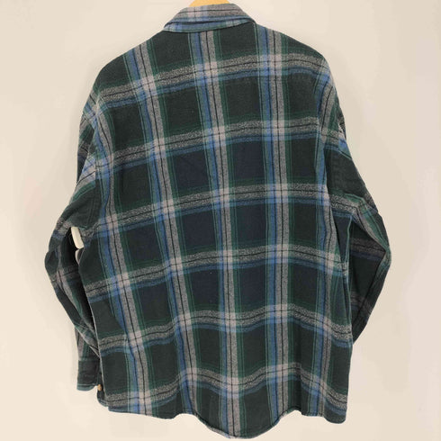 セントジョンズベイ STJOHNS BAY 90-00S レザータグ マドラスチェック ダブルポケット フランネルシャツ メンズ import:XL