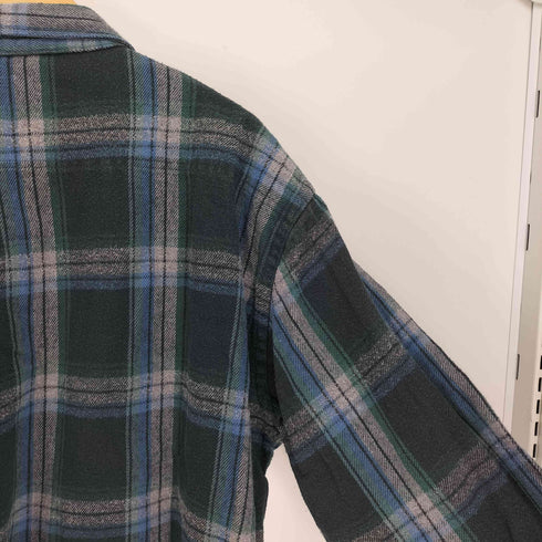 セントジョンズベイ STJOHNS BAY 90-00S レザータグ マドラスチェック ダブルポケット フランネルシャツ メンズ import:XL