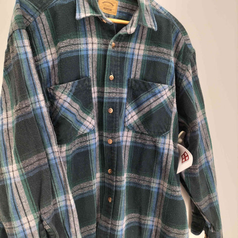 セントジョンズベイ STJOHNS BAY 90-00S レザータグ マドラスチェック ダブルポケット フランネルシャツ メンズ import:XL