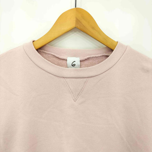 ロクビューティーアンドユースユナイテッドアローズ 6 BEAUTY & YOUTH UNITED ARROWS コットンウラケ カラーステッチ クルーネック プルオーバー レディース