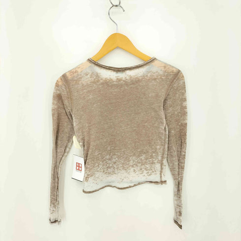ゲス GUESS USA ラインストーンロゴ グラデーションデザイン シアーTシャツ カットソー Y2K レディース XS