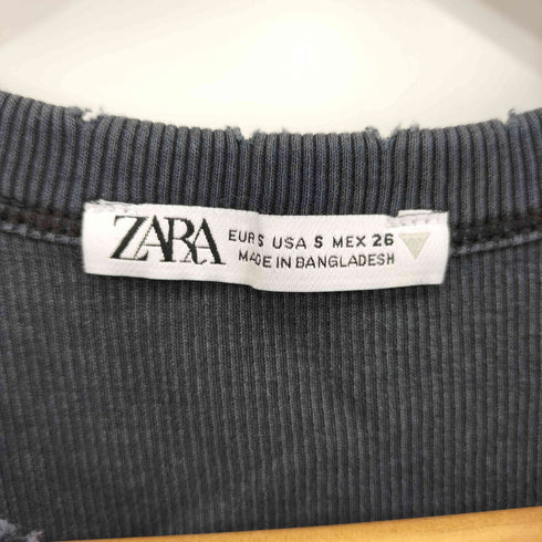 ザラ ZARA ダメージデザイン リブタンクトップ カットソー Y2K レディース S