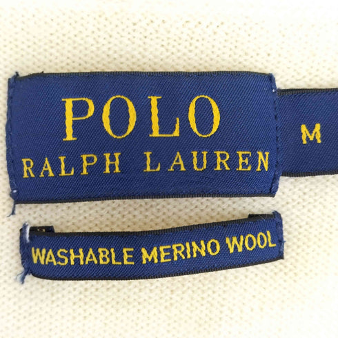 ポロラルフローレン POLO RALPH LAUREN WASHABLE MERINO WOOL ポニー刺繍 Vネック ニット レディース import:M