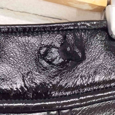 ディーゼル DIESEL L-DARICE SKIRT エナメルフェイクレザー ジップアップ カットオフ スカート レディース US:25