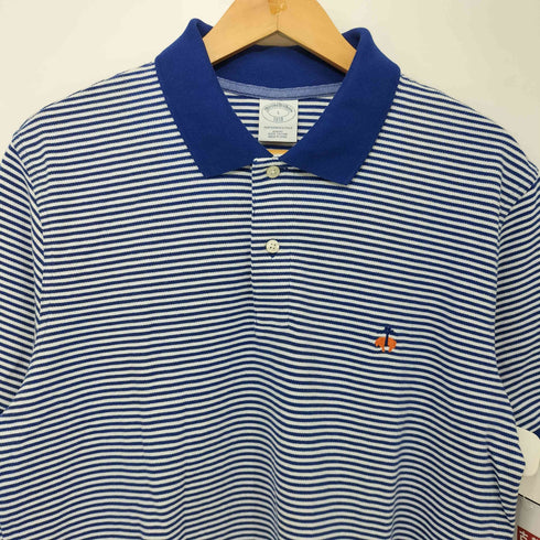 ブルックスブラザーズ BROOKS BROTHERS ロゴ刺繍 S/Sボーダーポロシャツ Slim Fit メンズ JPN:L