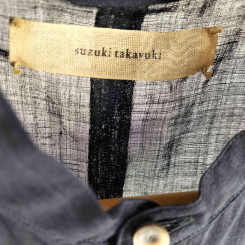 スズキタカユキ suzuki takayuki リネンスリーブレスギャザーブラウス レディース