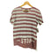 ピーピーエフエム PPFM 00S Y2K ボーダー転写プリントVネックTシャツ メンズ L