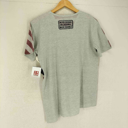 ピーピーエフエム PPFM 00S Y2K ボーダー転写プリントVネックTシャツ メンズ L