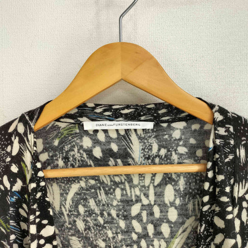 ダイアンフォンファステンバーグ DIANE VON FURSTENBERG 総柄 カシュクール ウールワンピース レディース import:S