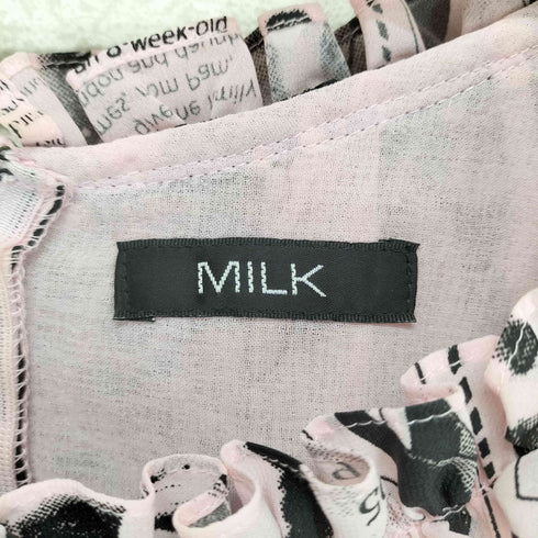ミルク MILK ニュースペーパー柄 チェーンデザインブラウス レディース