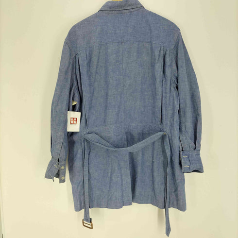 70S HATHAWAY デカ襟 フラップポケット ウエストベルト シャツ ジャケット メンズ import:L