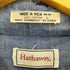 70S HATHAWAY デカ襟 フラップポケット ウエストベルト シャツ ジャケット メンズ import:L
