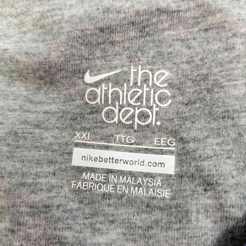 ナイキ NIKE ワンポイントスウッシュ刺繍 ボーダー柄 クルーネックスウェット トレーナー メンズ XXL