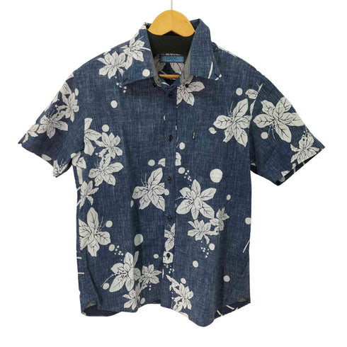 MAJUN 花 リーフ ボタンダウン ハワイアンシャツ メンズ JPN:XL