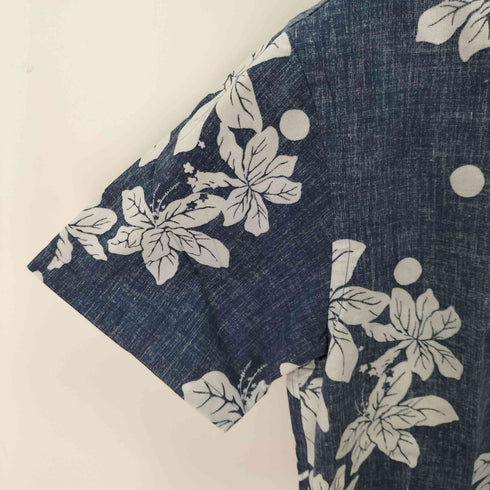 MAJUN 花 リーフ ボタンダウン ハワイアンシャツ メンズ JPN:XL
