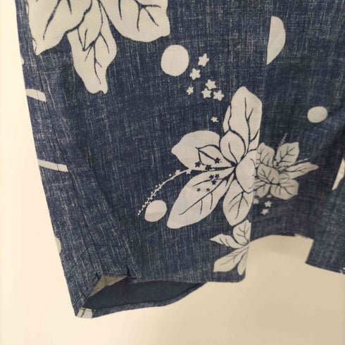 MAJUN 花 リーフ ボタンダウン ハワイアンシャツ メンズ JPN:XL