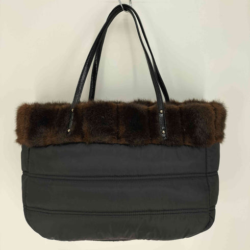 ケイトスペードニューヨーク kate spade NEW YORK キルティング ナイロン エナメル フェイクファー トート バッグ レディース